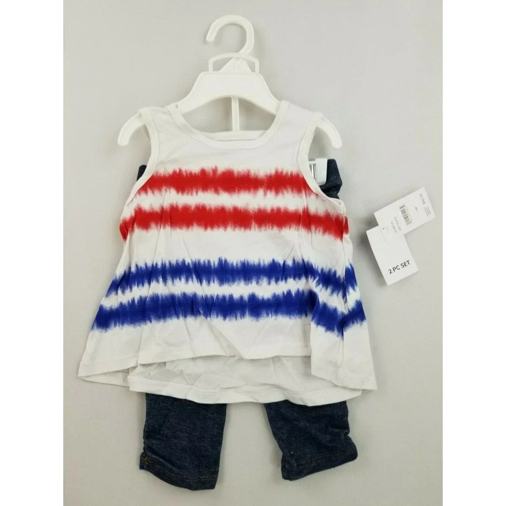 Joe's baby girls pant jeans and shirt J218ST15 white blue 18 months MSRP $42